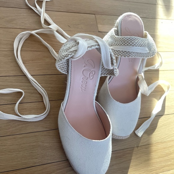 J.Crew Cream Espadrille Wedges - Picture 2 of 3